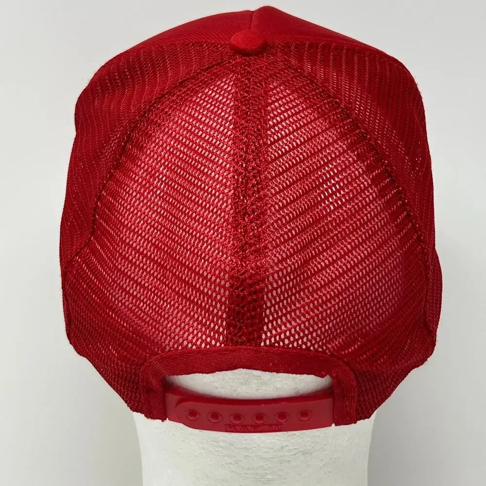 Vintage 90s McPhails Fuel Company Trucker Hat Baseball Cap Red Propane Snapback